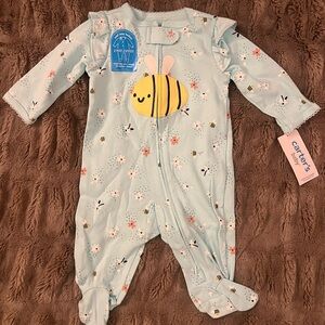 Carter's Light Blue Bee Pattern Footie